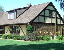 house with lawn